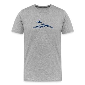 Helicopter Mountain Pilot - Men's Premium Organic T-Shirt - heather grey - Front - Damien (186cm)
