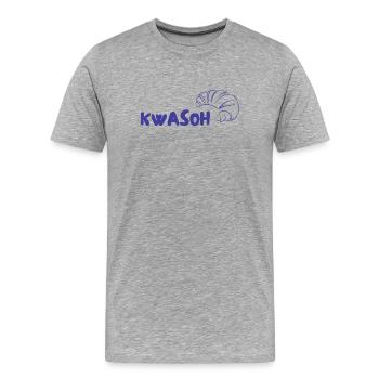 KWASOH Croissant Logo Print - Männer Premium Bio T-Shirt - Grau meliert - Vorne - Damien (186cm)