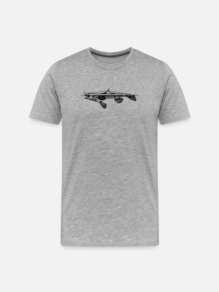 Angler Underwater Fish Original - Men's Premium Organic T-Shirt - heather grey