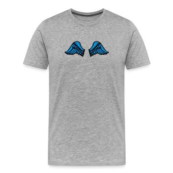 wings - Männer Premium Bio T-Shirt - Grau meliert - Vorne - Damien (186cm)