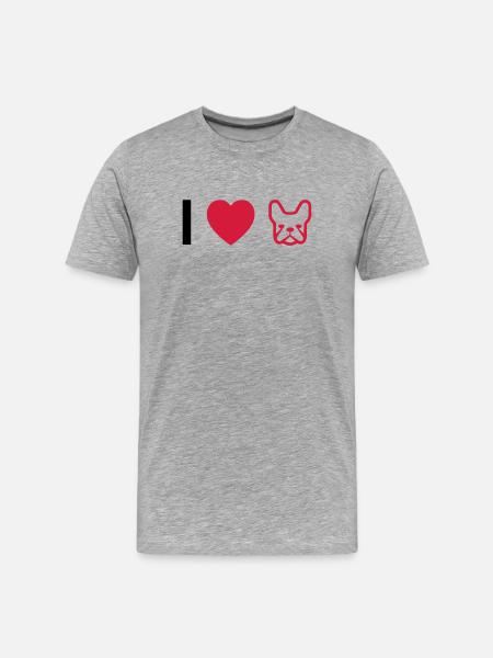 bouledogue français - T-shirt bio Premium Homme - gris chiné