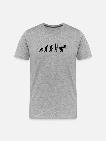 evolution_pc_4 - Männer Premium Bio T-Shirt - Grau meliert
