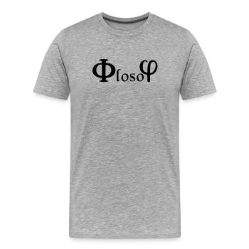 Philosophie / (phi) loso (phi) - T-shirt bio Premium Homme - gris chiné - Devant - Damien (186cm)