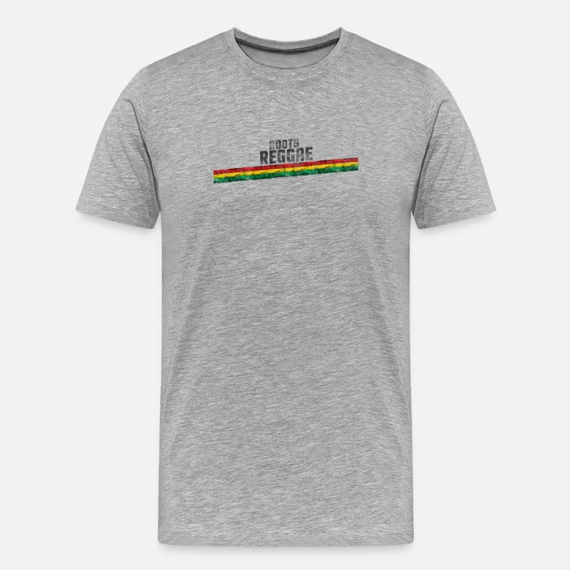 Roots Reggae Farbverlauf Design - Männer Premium Bio T-Shirt - Grau meliert