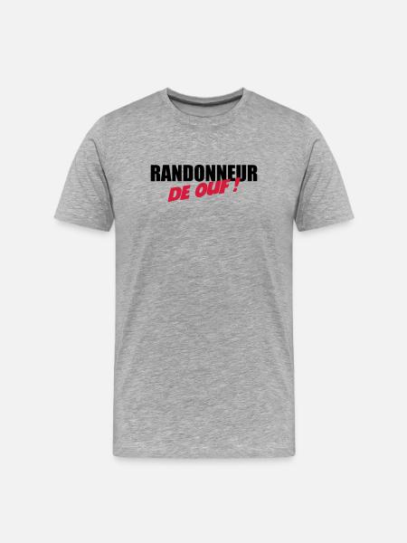 Randonneur de ouf ! - T-shirt bio Premium Homme - gris chiné