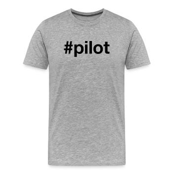 PILOTE - T-shirt bio Premium Homme - gris chiné - Devant - Damien (186cm)