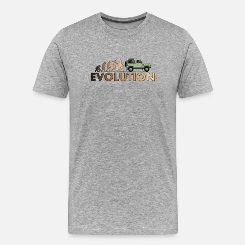 Defender 90 Evolution - Männer Premium Bio T-Shirt - Grau meliert