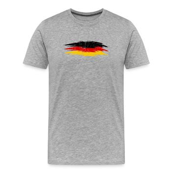 German Flag Brush - Men's Premium Organic T-Shirt - heather grey - Front - Damien (186cm)