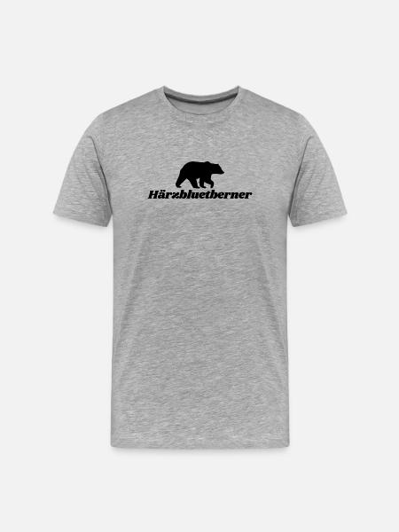 Härzbluetberner Bern Wappen - Männer Premium Bio T-Shirt - Grau meliert