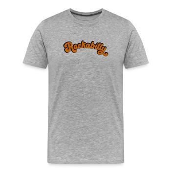 Rockabilly Retro Design in Vintage Art - Men's Premium Organic T-Shirt - heather grey - Front - Damien (186cm)