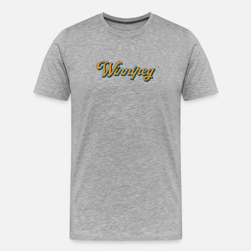 Winnipeg Retro Script - Männer Premium Bio T-Shirt - Grau meliert