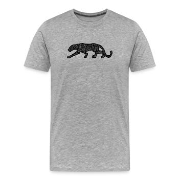 Panther Inca Design - Men's Premium Organic T-Shirt - heather grey - Front - Damien (186cm)