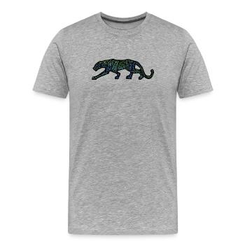 Panther Inca Design - Men's Premium Organic T-Shirt - heather grey - Front - Damien (186cm)