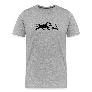 Lion 3 - T-shirt bio Premium Homme - gris chiné - Devant - Damien (186cm)