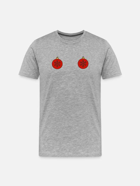Christmas baubles - Men's Premium Organic T-Shirt - heather grey