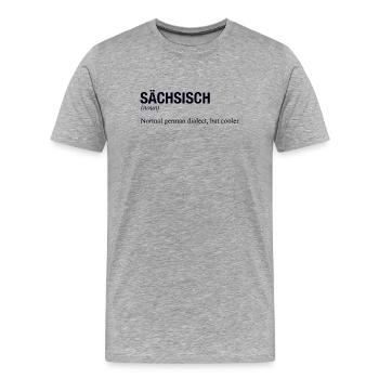SÄCHSISCH Sachsen - Männer Premium Bio T-Shirt - Grau meliert - Vorne - Damien (186cm)