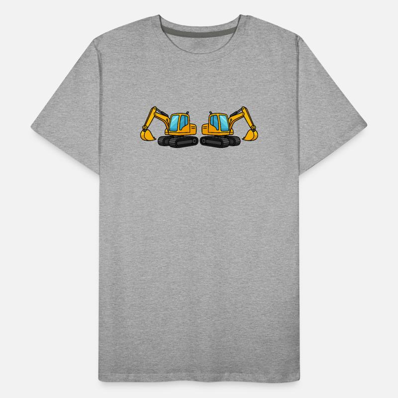 Silhouette de machine de construction double T-shirt bio Premium Homme