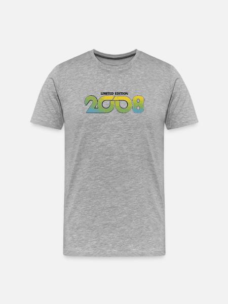 Limitierte Edition 2008 Retro - Männer Premium Bio T-Shirt - Grau meliert