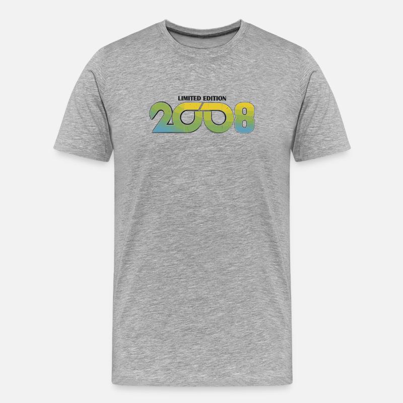 Limitierte Edition 2008 Retro  - Männer Premium Bio T-Shirt - Grau meliert