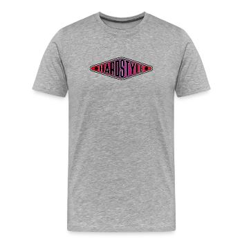 Hardstyle Hemd - Hardcore Techno Rave Vibes - Männer Premium Bio T-Shirt - Grau meliert - Vorne - Damien (186cm)