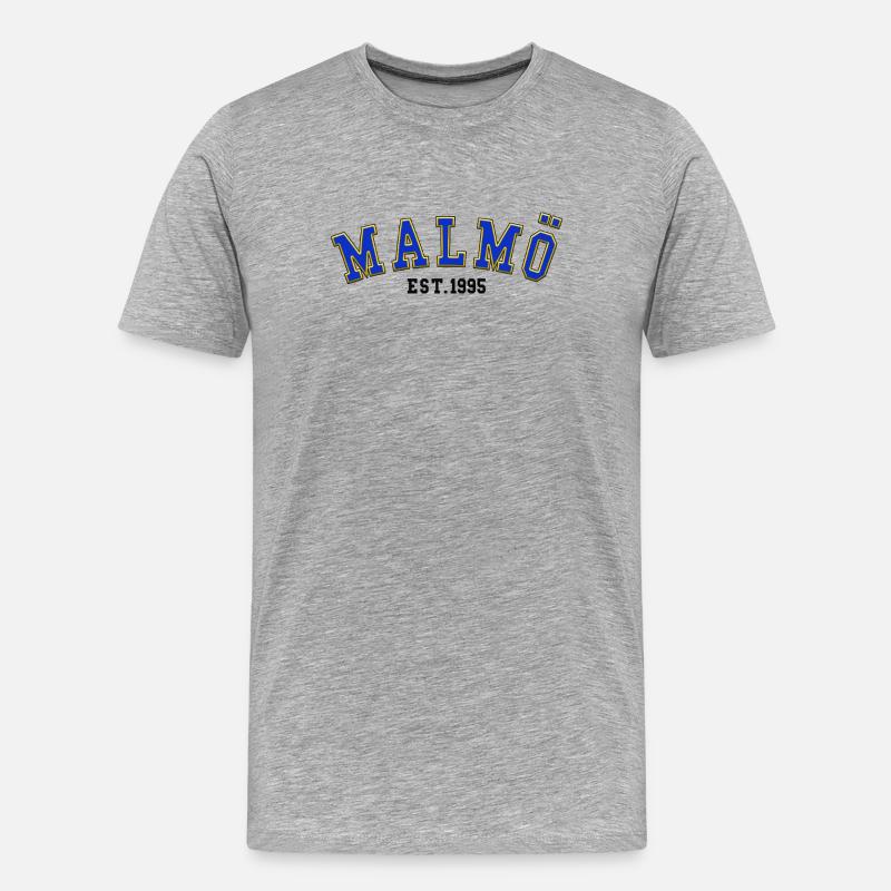 Malmö gegründet 1995 - Männer Premium Bio T-Shirt - Grau meliert
