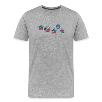 Noël des étoiles - T-shirt bio Premium Homme - gris chiné - Devant - Damien (186cm)