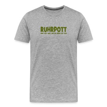 Ruhrpott - Dat hat wat mittn Herz zu tun - Zeche - Männer Premium Bio T-Shirt - Grau meliert - Vorne - Damien (186cm)