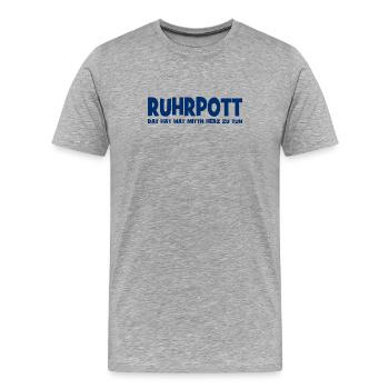 Ruhrpott - Dat hat wat mittn Herz zu tun - Zeche - Männer Premium Bio T-Shirt - Grau meliert - Vorne - Damien (186cm)