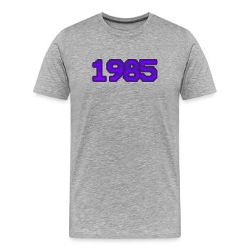 Nerd 1985 - T-shirt bio Premium Homme - gris chiné - Devant - Damien (186cm)