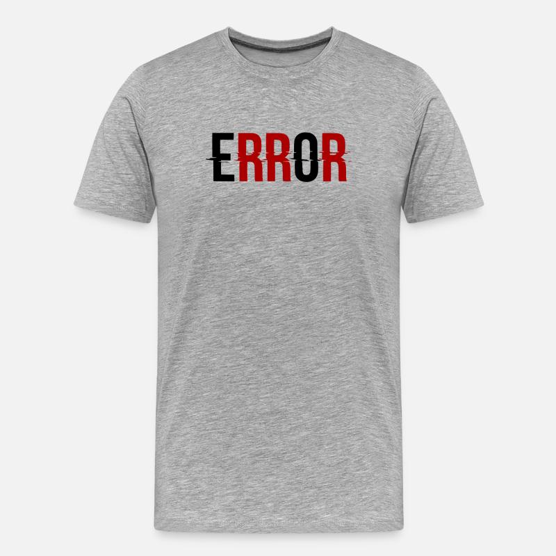 Error Fehlermeldung Glitch-Design - Männer Premium Bio T-Shirt - Grau meliert