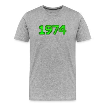 Ordinateur 1974 - T-shirt bio Premium Homme - gris chiné - Devant - Damien (186cm)