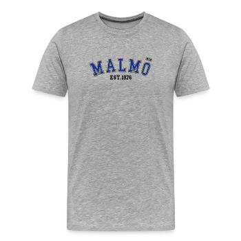 Malmö Est. 1976 - Men's Premium Organic T-Shirt - heather grey - Front - Damien (186cm)