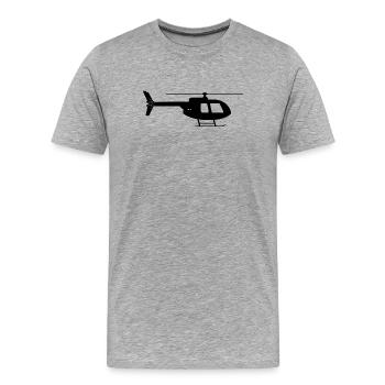 Helicopter - Men's Premium Organic T-Shirt - heather grey - Front - Damien (186cm)
