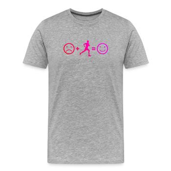 Geschenkidee für einen Running mit Running - Männer Premium Bio T-Shirt - Grau meliert - Vorne - Damien (186cm)