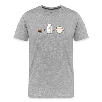 Cappuccino Formula Coffee Lover Design - Men's Premium Organic T-Shirt - heather grey - Front - Damien (186cm)