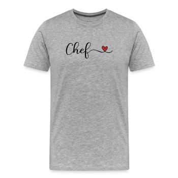 chef - Men's Premium Organic T-Shirt - heather grey - Front - Damien (186cm)