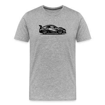 Car Sports Car Icon - Men's Premium Organic T-Shirt - heather grey - Front - Damien (186cm)