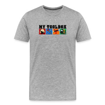 My Toolbox für Feuerwehrleute - Männer Premium Bio T-Shirt - Grau meliert - Vorne - Damien (186cm)