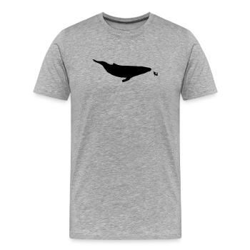 Baleine et plongeuse - T-shirt bio Premium Homme - gris chiné - Devant - Damien (186cm)