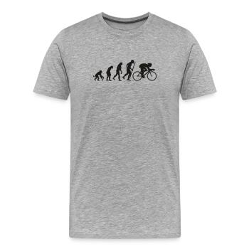 Entwicklung des Radsports - Männer Premium Bio T-Shirt - Grau meliert - Vorne - Damien (186cm)