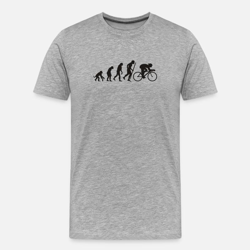 Evolution du cyclisme - T-shirt bio Premium Homme - gris chiné