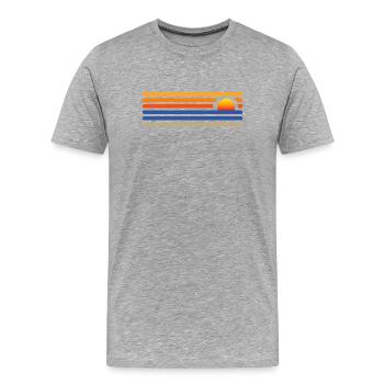 Coucher de soleil sur la plage - T-shirt bio Premium Homme - gris chiné - Devant - Damien (186cm)
