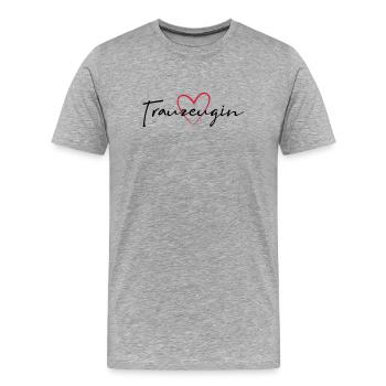 Demoiselle d’honneur - T-shirt bio Premium Homme - gris chiné - Devant - Damien (186cm)
