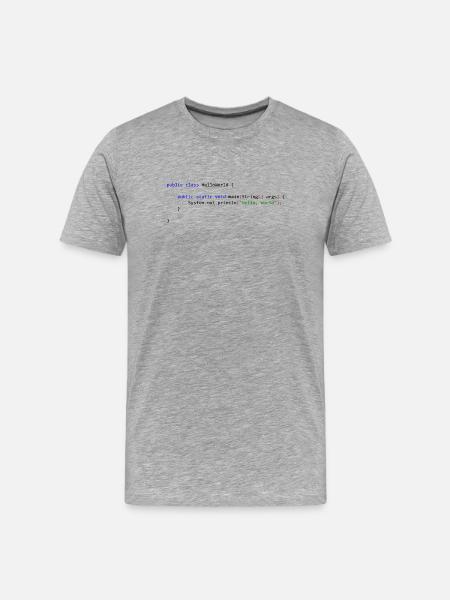 Hello World in Java - Men's Premium Organic T-Shirt - heather grey