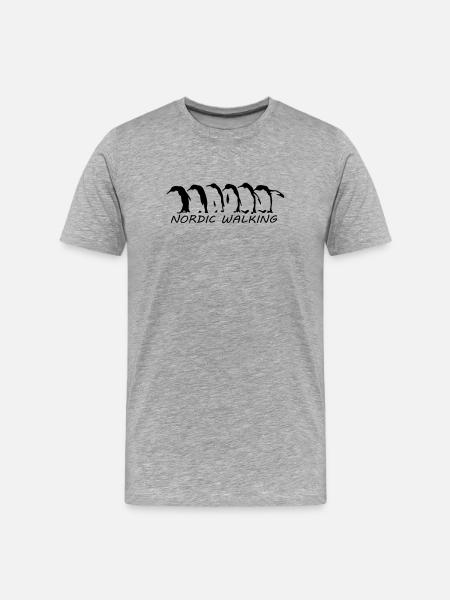 nordic walking manchots - T-shirt bio Premium Homme - gris chiné
