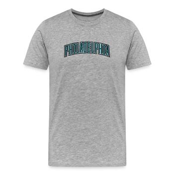 Philadelphia Arc Typo - Men's Premium Organic T-Shirt - heather grey - Front - Damien (186cm)