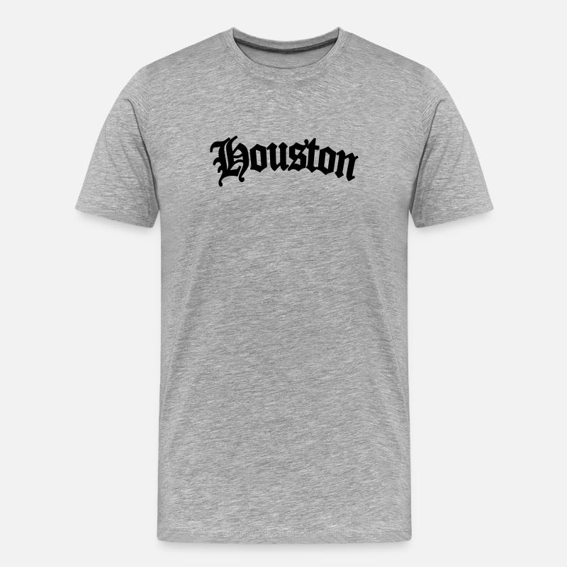 houston - Männer Premium Bio T-Shirt - Grau meliert