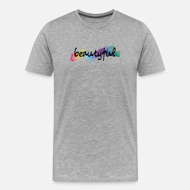 beautyful wunderschön - Männer Premium Bio T-Shirt - Grau meliert