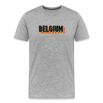 BELGIUM tricolor - Men's Premium Organic T-Shirt - heather grey - Front - Damien (186cm)