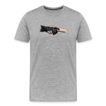Hände - Männer Premium Bio T-Shirt - Grau meliert - Vorne - Damien (186cm)